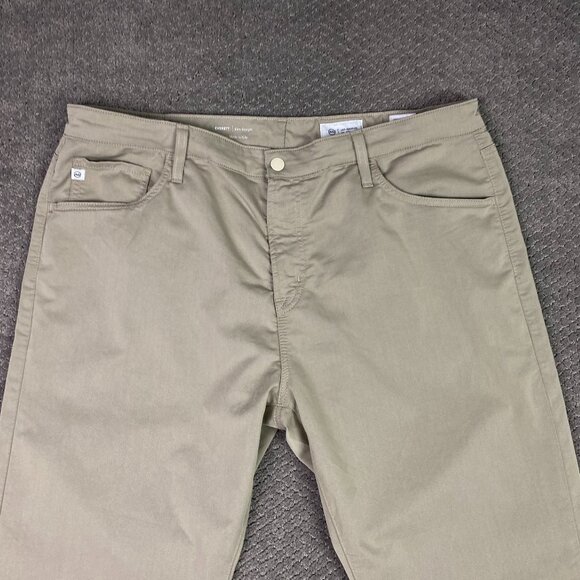 AG Adriano Goldschmied Everett Slim Straight Pants Mens 40x32 Performance Beige - Picture 2 of 16